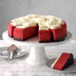 Red Velvet Cheesecake with cream cheese frosting and chocolate cookie crumb crust
