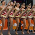 Rockettes performing in synchronized lines