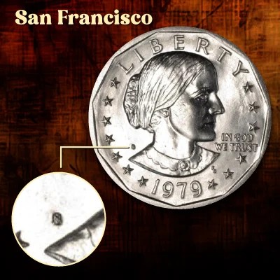 San Francisco Mint Mark on 1979 Dollar Coin