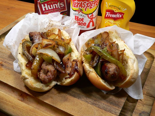 Sausage Dogs with Peppers and Onions