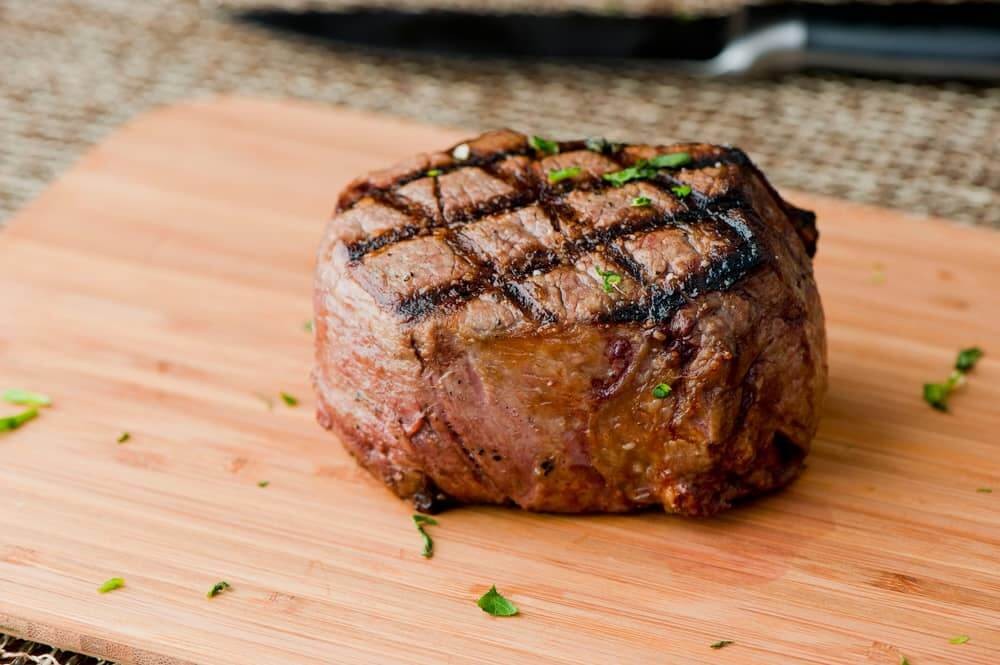Cooked Filet Mignon Showing Tenderness