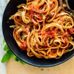 Homemade marinara sauce with fresh ingredients