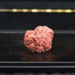 Ball of hamburger on griddle