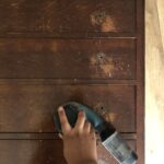 Before close up shot dated dresser sander