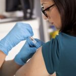Tetanus shot administration by a healthcare professional