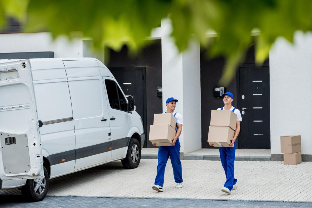 truck drivers loading boxes into a minibus to reduce idle time