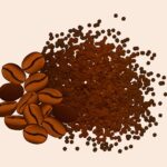 Coffee granules and roasted coffee beans