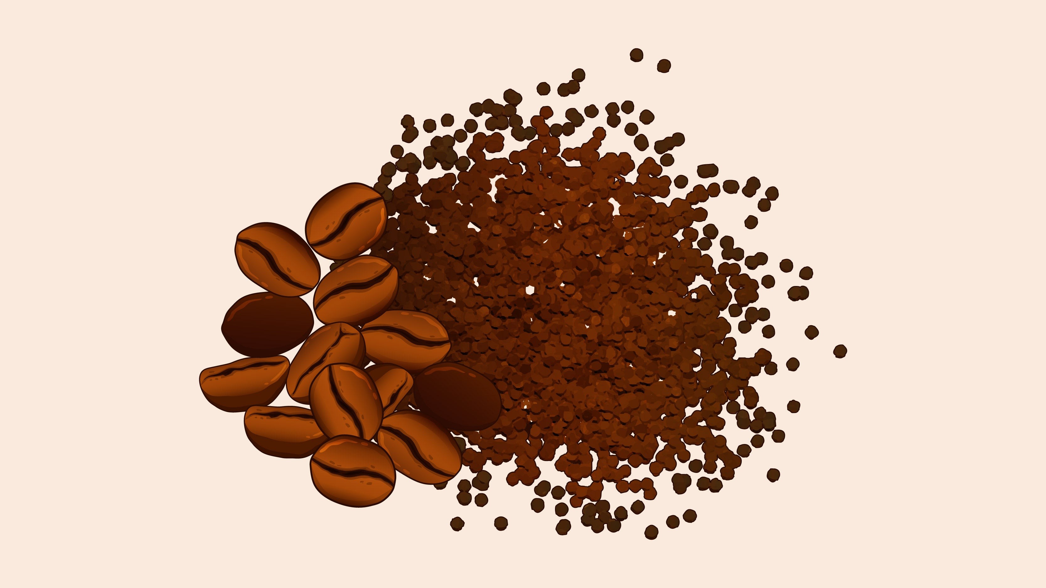 Coffee granules and roasted coffee beans