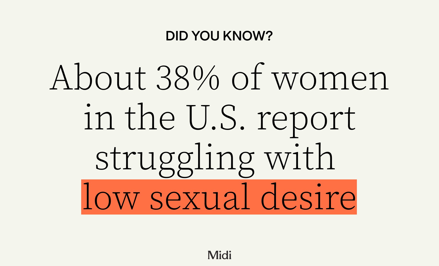 Statistic: About 38% of women in the US report struggling with low sexual desire